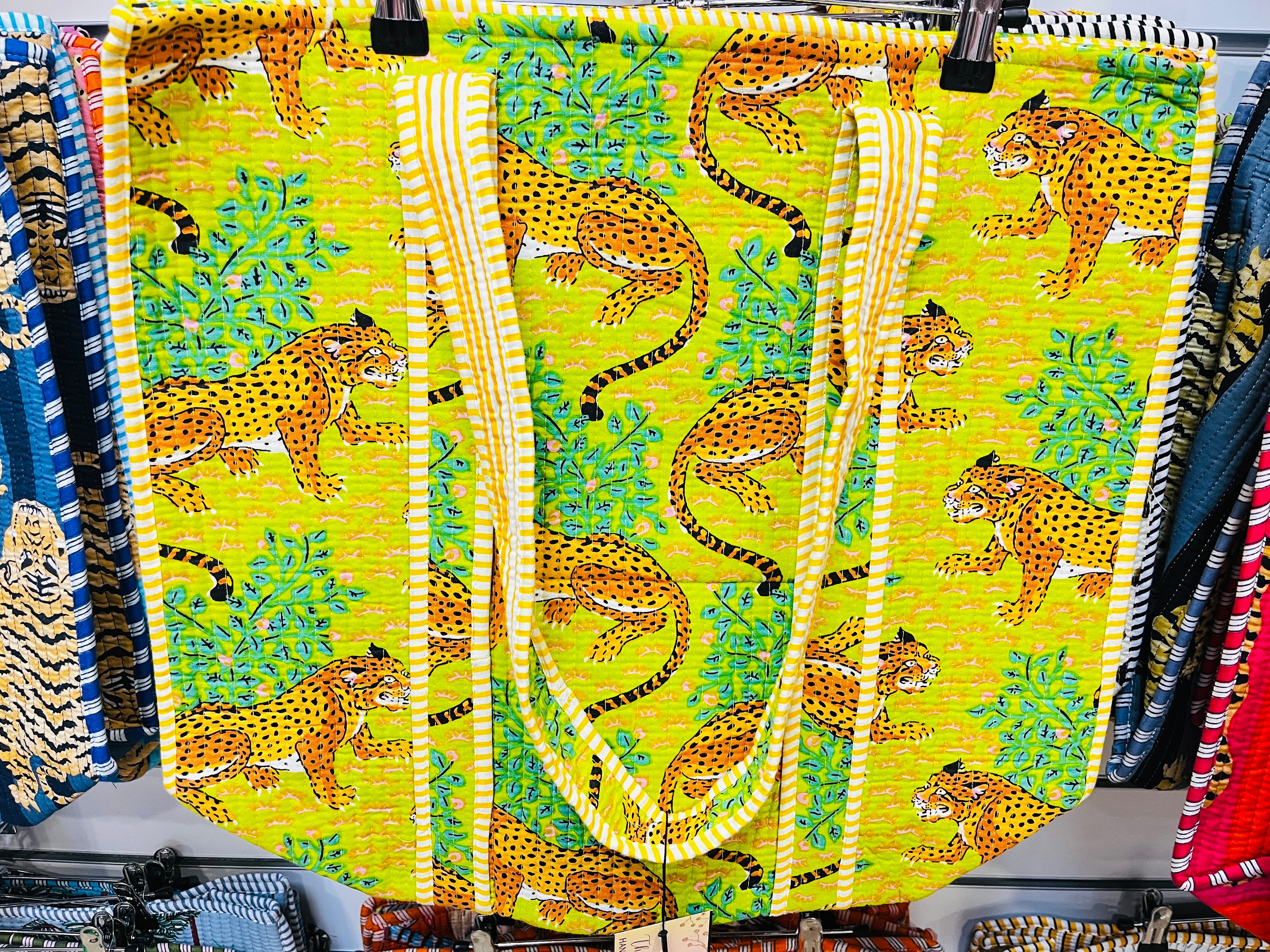 Eco-friendly cotton tote bag - full view with embroidered decorative elements