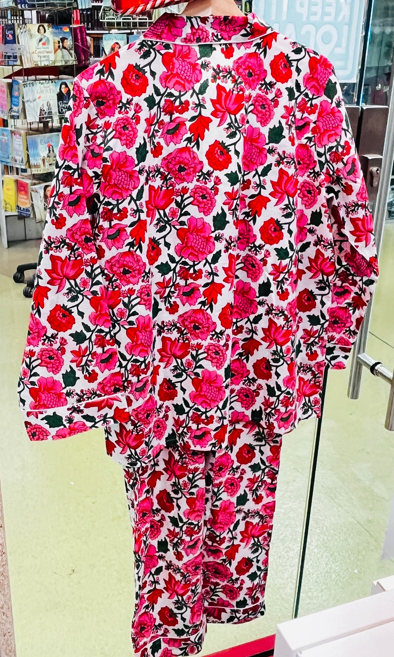 Red Floral - Cotton Pyjama set