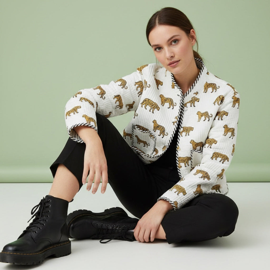 Reversible Croptop Cheetah Jacket