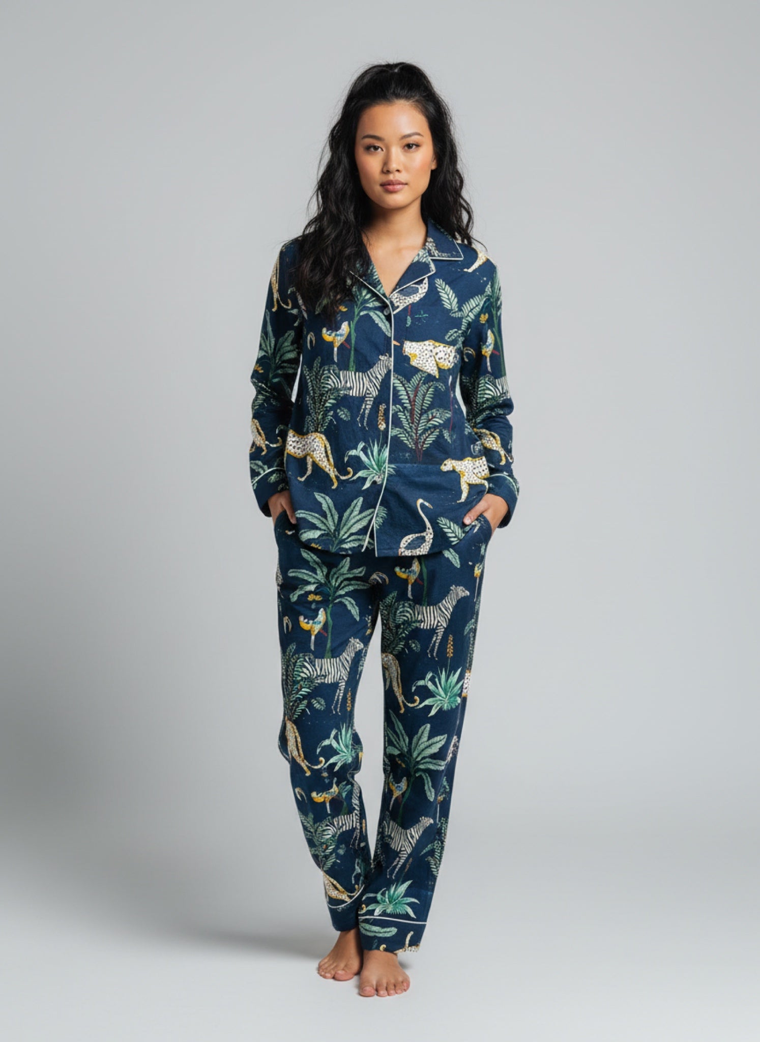 Navy Blue Safari - Cotton Pyjama set