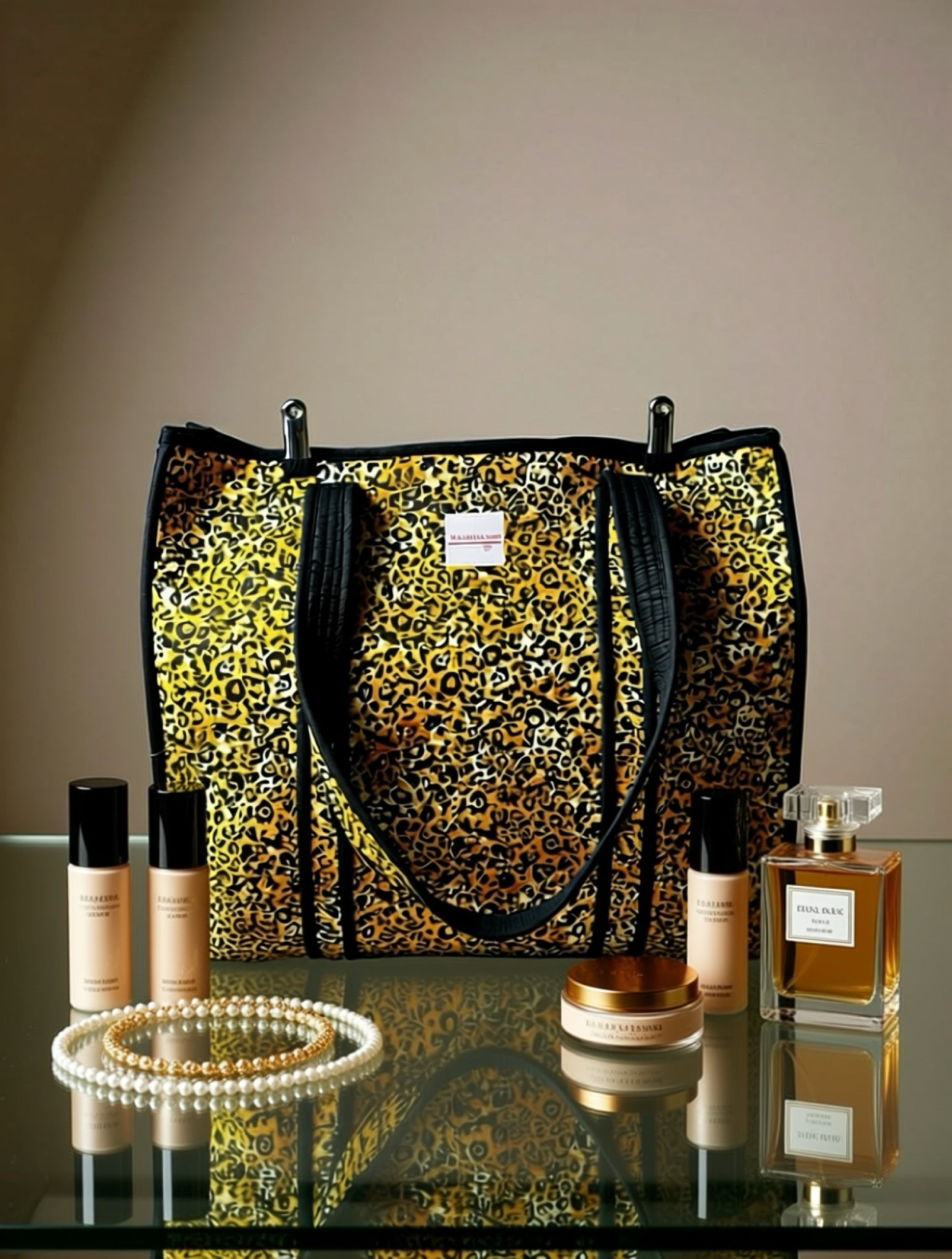 Eco-friendly cotton tote bag - full view with embroidered decorative elements