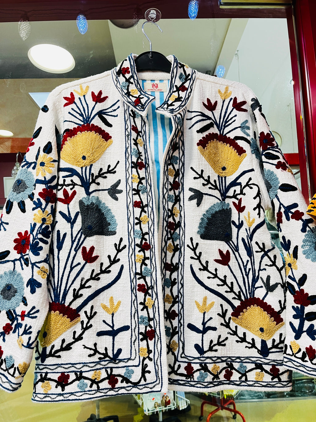 Handcrafted Cotton Suzani Embroidered Jacket – Artisan Elegance