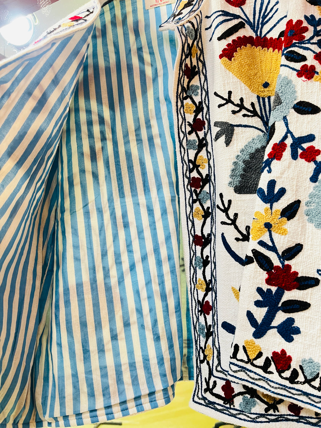 Handcrafted Cotton Suzani Embroidered Jacket – Artisan Elegance