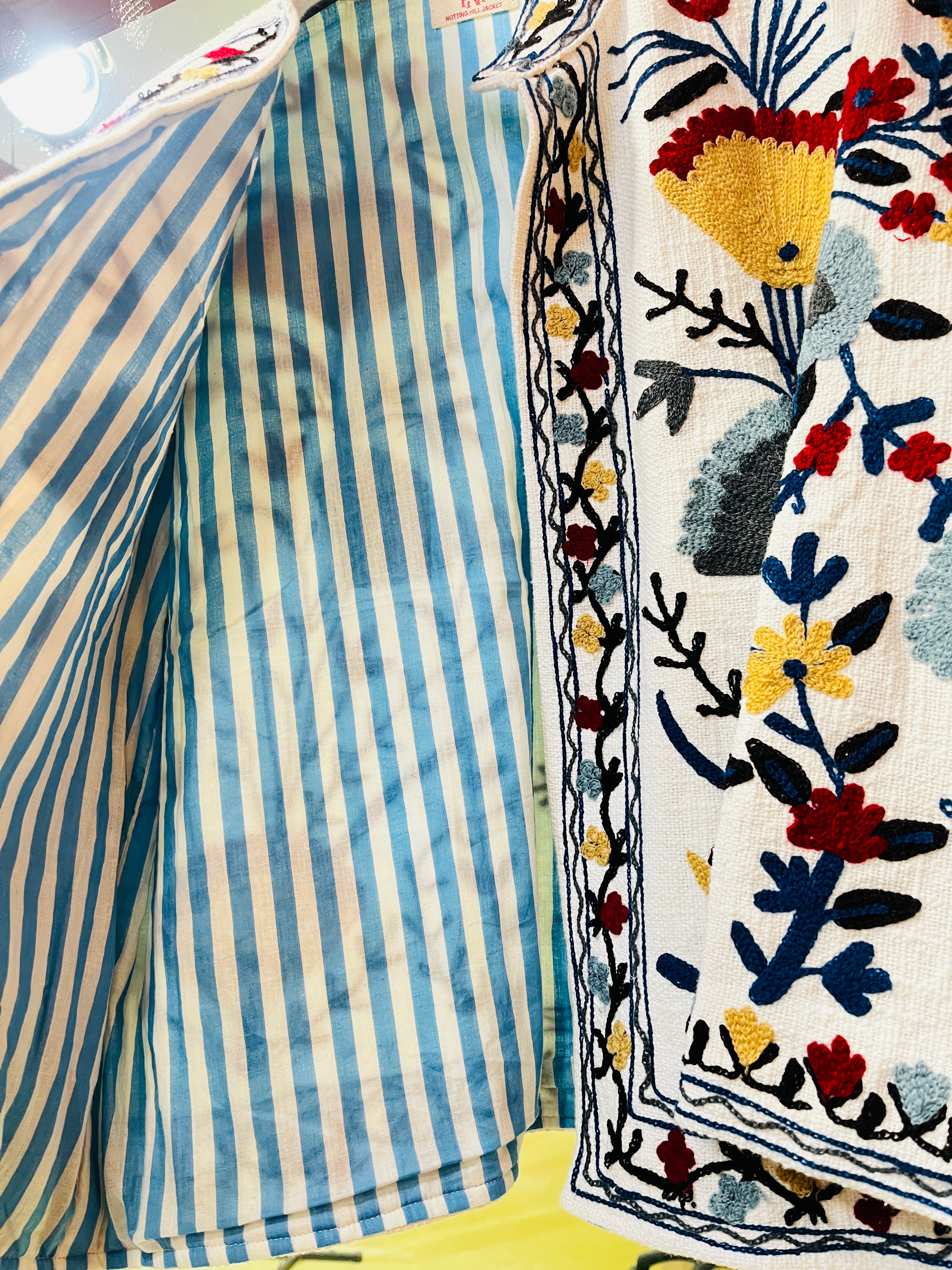 Handcrafted Cotton Suzani Embroidered Jacket – Artisan Elegance