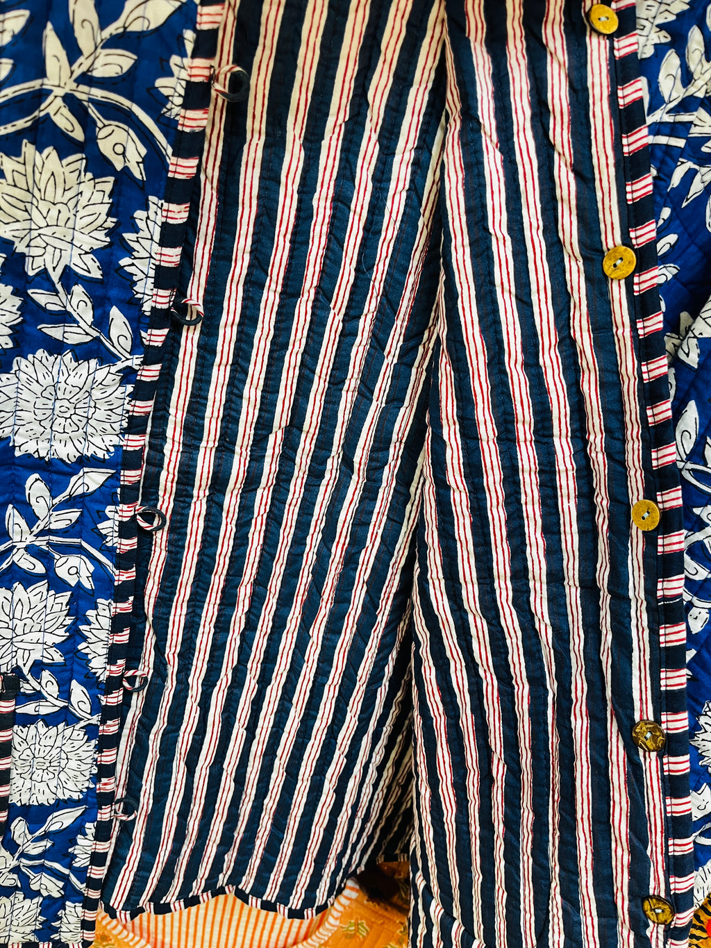 Reversible Croptop Jackets Blue Floral - The Gilded Sark